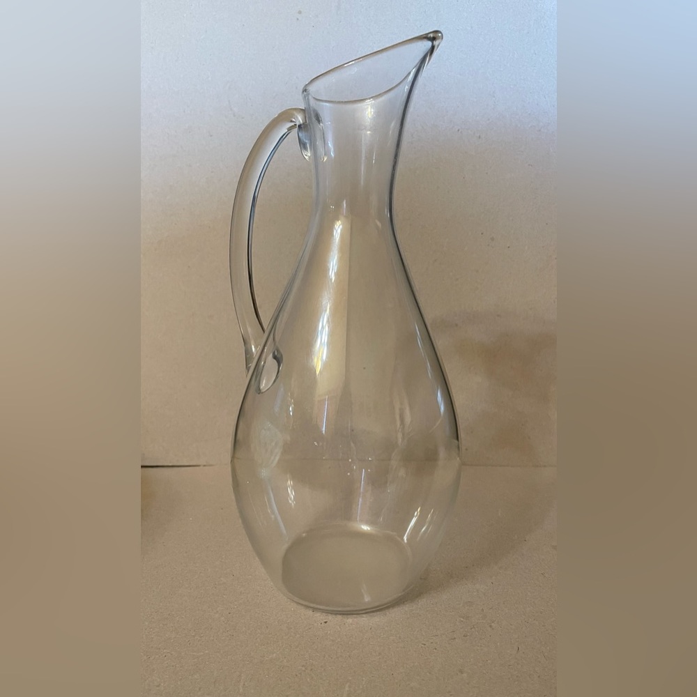 Baccarat French Modern Colorless Glass Lg Pitcher. 11”x 4.75